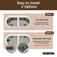 HOROW 59 Inch Deep soaking Tub Acrylic Freestanding Tub Model TU59-N-A