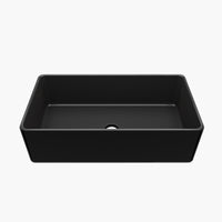 HOROW 36 Inch Sink Black Kitchen Farm Sink With Basket Strainer Model HR-S3618B