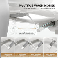 HORWOW  T03Plus Elongated Smart Bidet Toilet 1.1 GPF in White with Tank, Auto Flush, Heated Seat, Warm Air Dryer, Pump Assisted