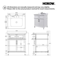 HOROW HR-VNB30  30" Bathroom Vanity Set with Tilt-Down Drawer & Marble Top