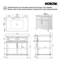 HOROW HR-VNB36 36" Bathroom Vanity Set with Cultured Marble Countertop