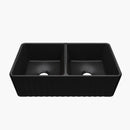HOROW 33 Inch Farm Kitchen Sink Double Basin Fireclay Model HR-DS3318B