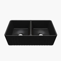 HOROW 33 Inch Farm Kitchen Sink Double Basin Fireclay Model HR-DS3318B