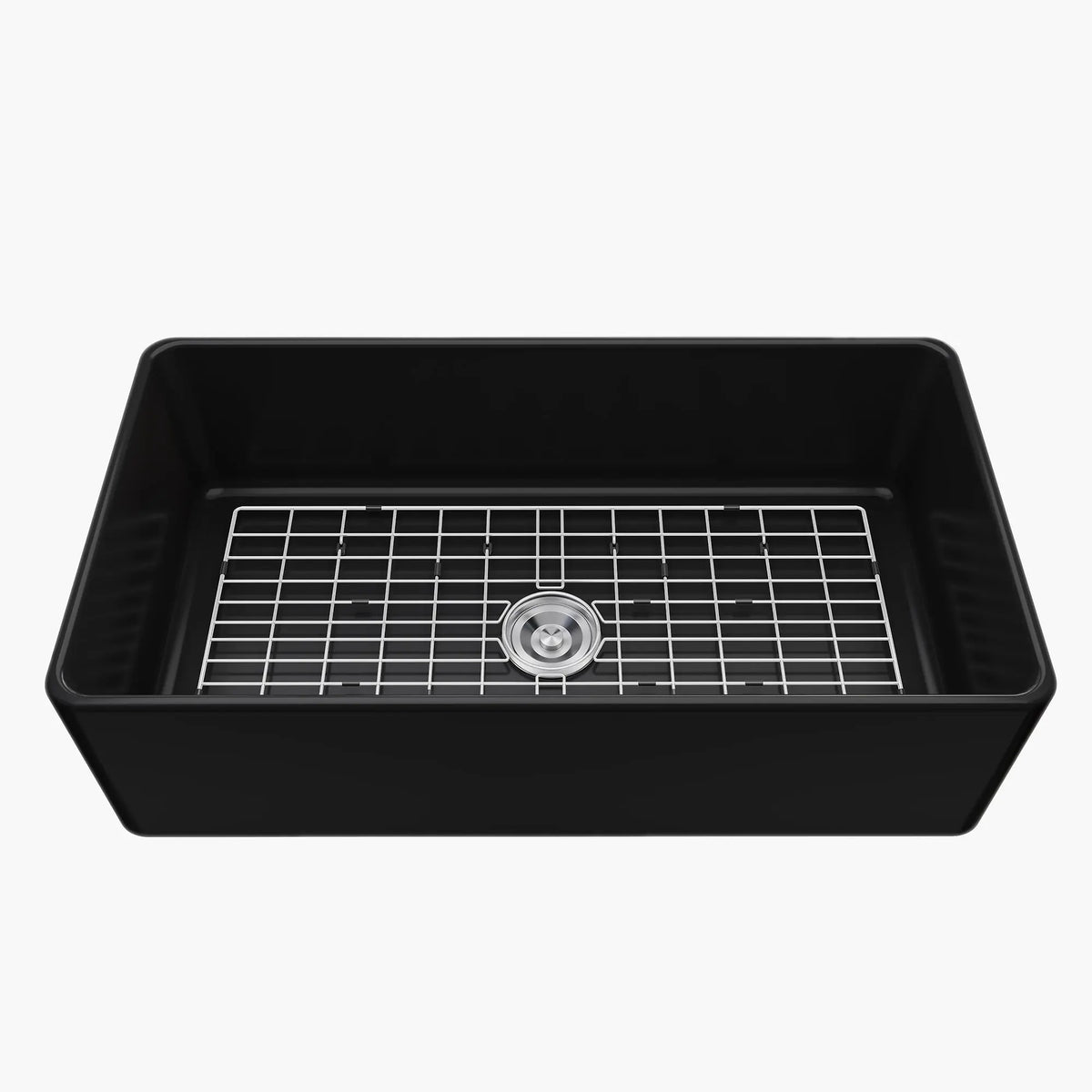 HOROW 36 Inch Sink Black Kitchen Farm Sink With Basket Strainer Model HR-S3618B HOROW