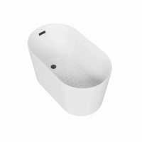HOROW TU47-MBN-A 47" Freestanding Acrylic Bathtub with Side Drain & Deep Soaking Design