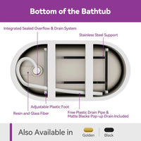 HOROW 47 Inch Freestanding Acrylic Soaking Tub Model TU47-SG-NS
