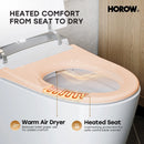 HORWOW  T03Plus Elongated Smart Bidet Toilet 1.1 GPF in White with Tank, Auto Flush, Heated Seat, Warm Air Dryer, Pump Assisted