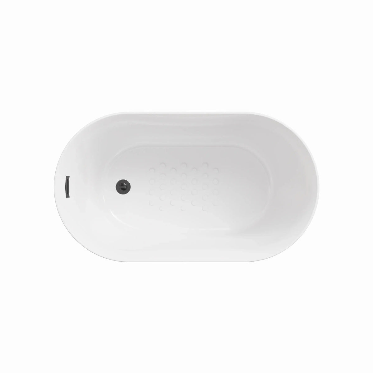 HOROW TU47-MBN-A 47" Freestanding Acrylic Bathtub with Side Drain & Deep Soaking Design