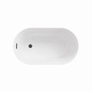 HOROW TU47-MBN-A 47" Freestanding Acrylic Bathtub with Side Drain & Deep Soaking Design