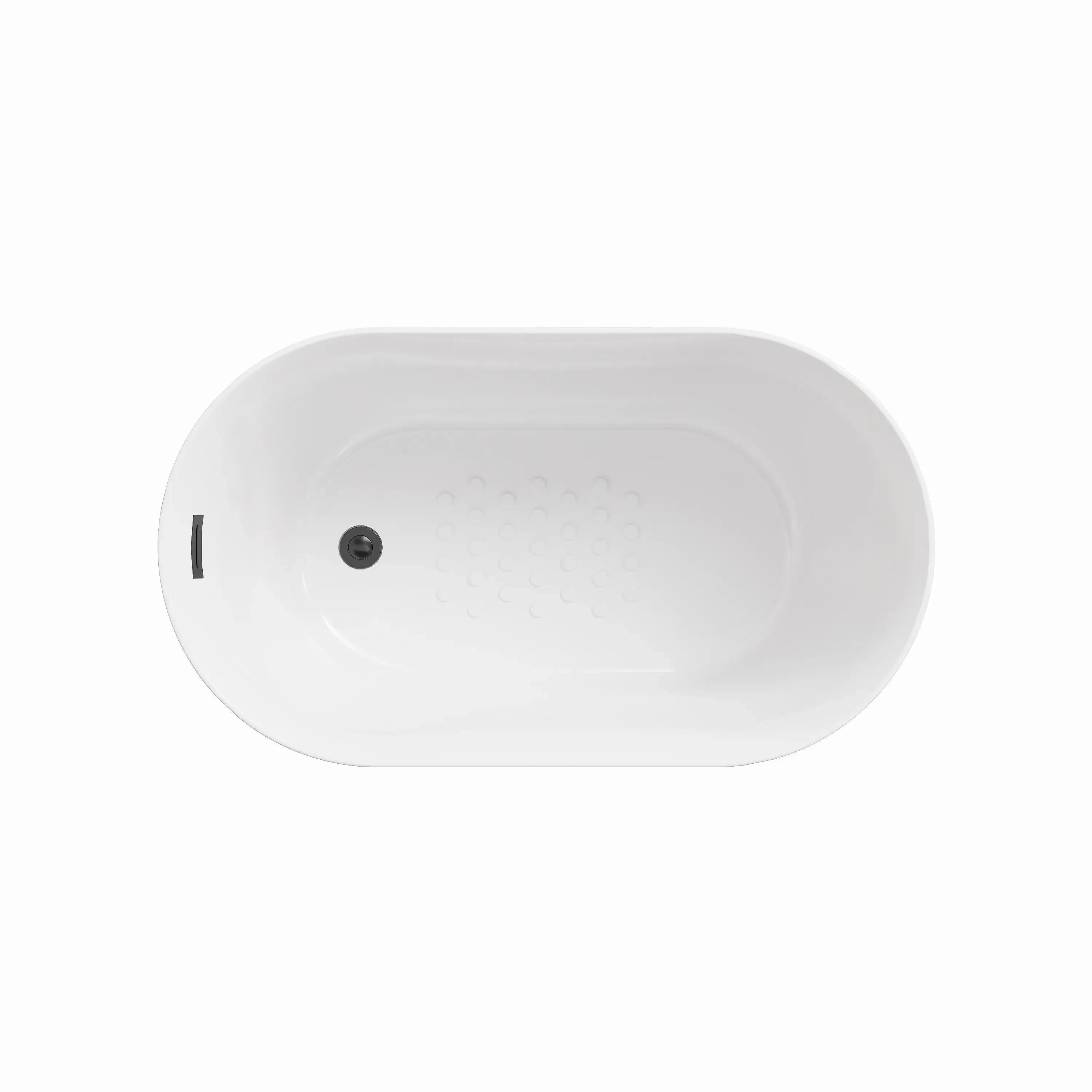 HOROW TU47-MBN-A 47" Freestanding Acrylic Bathtub with Side Drain & Deep Soaking Design