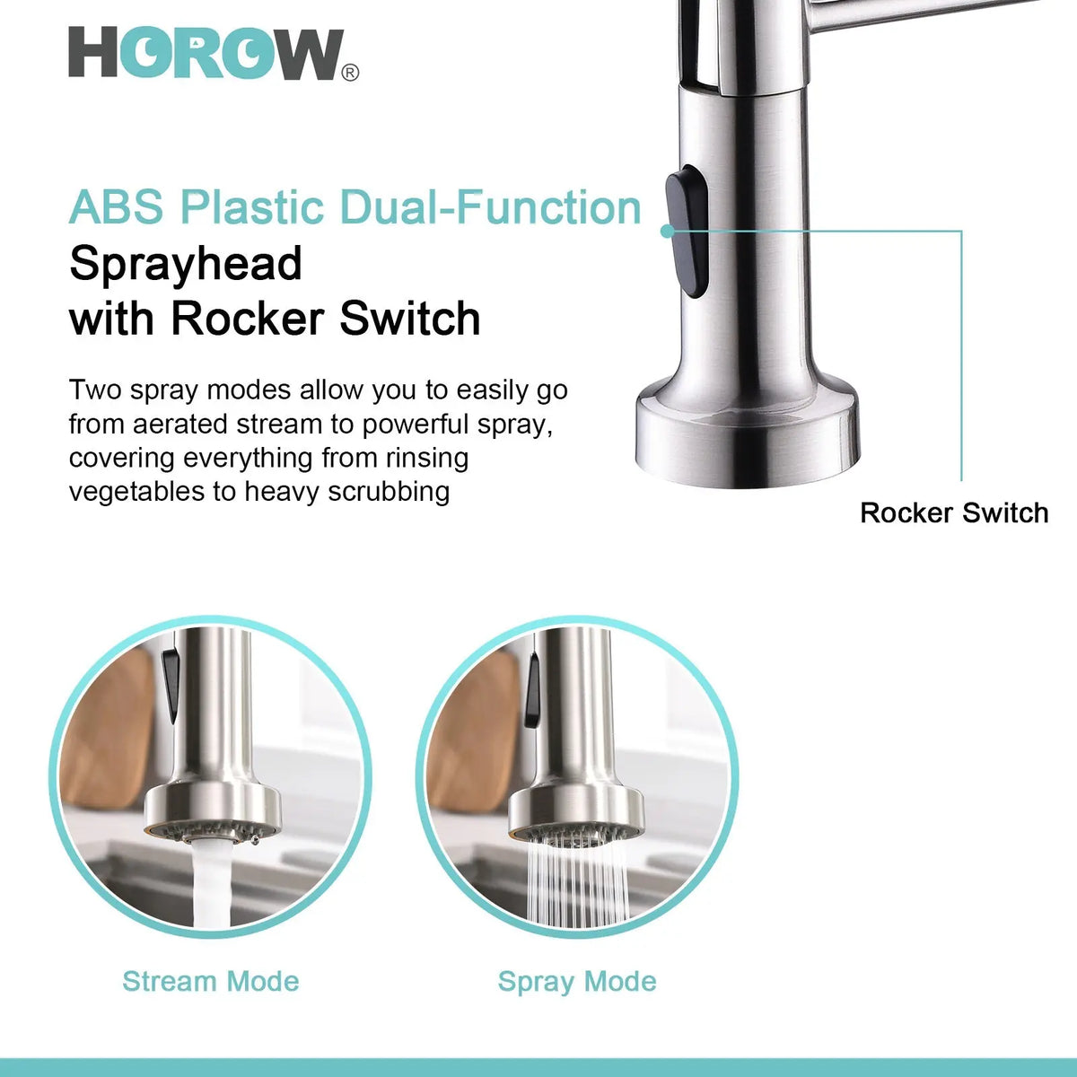 HOROW Best Kitchen Faucet With Pull Down Sprayer Model HR-KF0229B HOROW