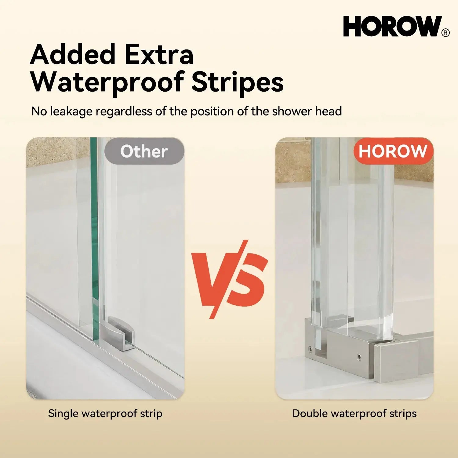 HOROW TE6076-SE-BN Brushed Nickel Frameless Corner Sliding Shower Enclosure Set
