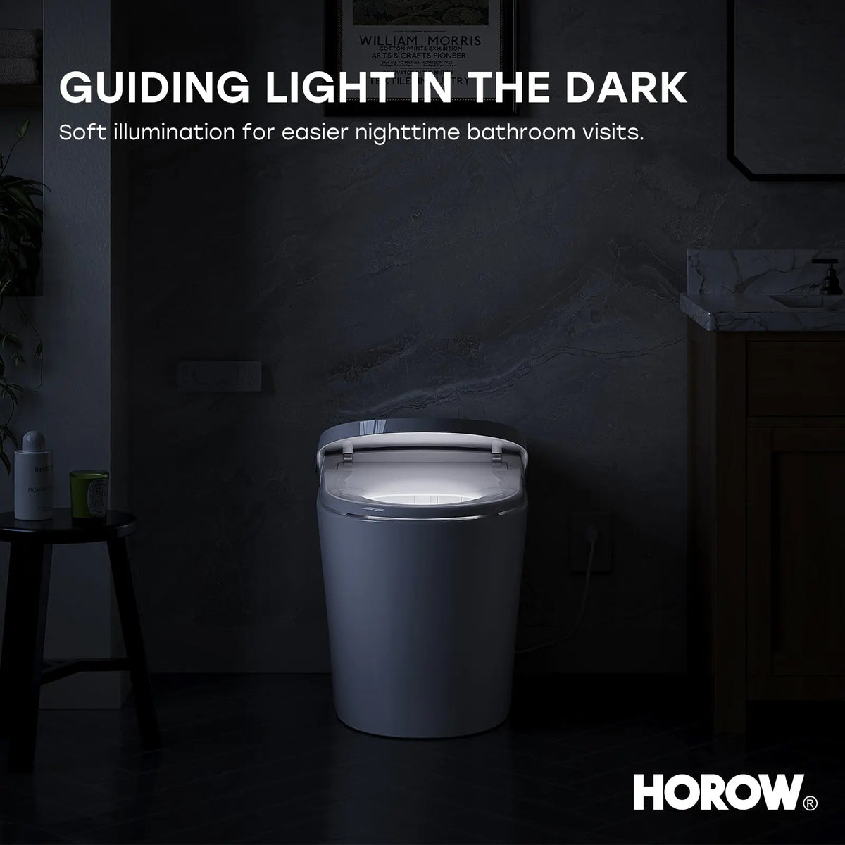 HORWOW  T03Plus Elongated Smart Bidet Toilet 1.1 GPF in White with Tank, Auto Flush, Heated Seat, Warm Air Dryer, Pump Assisted