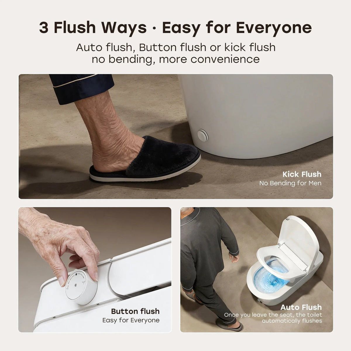 HOROW N30 Non-Electric Bidet Toilet with Comfort Chair Height
