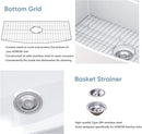 HOROW White Kitchen Sink Ceramic Porcelain Fireclay Single Bowl Model HR-S3318R