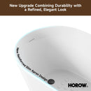 HOROW 59 Inch Deep soaking Tub Acrylic Freestanding Tub Model TU59-N-A