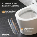 HORWOW  T03Plus Elongated Smart Bidet Toilet 1.1 GPF in White with Tank, Auto Flush, Heated Seat, Warm Air Dryer, Pump Assisted