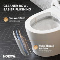 HORWOW  T03Plus Elongated Smart Bidet Toilet 1.1 GPF in White with Tank, Auto Flush, Heated Seat, Warm Air Dryer, Pump Assisted