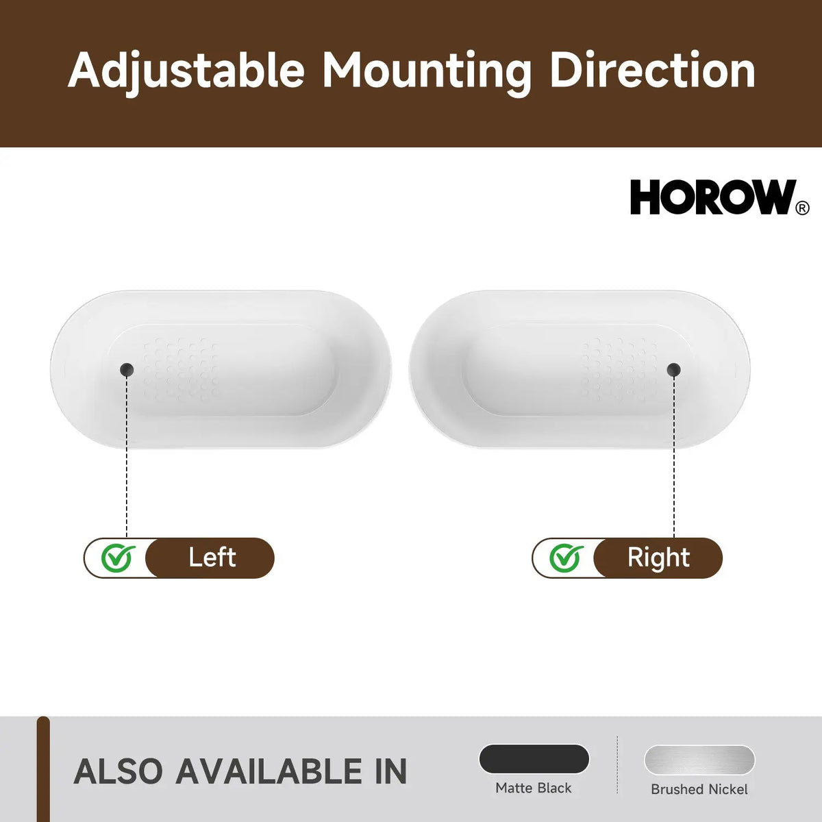 HOROW 59 Inch Deep soaking Tub Acrylic Freestanding Tub Model TU59-N-A