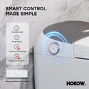 HORWOW  T03Plus Elongated Smart Bidet Toilet 1.1 GPF in White with Tank, Auto Flush, Heated Seat, Warm Air Dryer, Pump Assisted