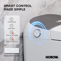 HORWOW  T03Plus Elongated Smart Bidet Toilet 1.1 GPF in White with Tank, Auto Flush, Heated Seat, Warm Air Dryer, Pump Assisted