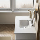 HOROW 36" Everstone Single Bowl Vanity Sink, Anti-Bacterial, Crack-Resistant, Velvet-Smooth Finish Model HR-VNA36D
