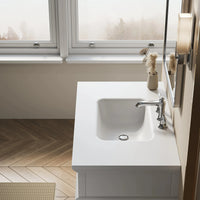 HOROW 36" Everstone Single Bowl Vanity Sink, Anti-Bacterial, Crack-Resistant, Velvet-Smooth Finish Model HR-VNA36D