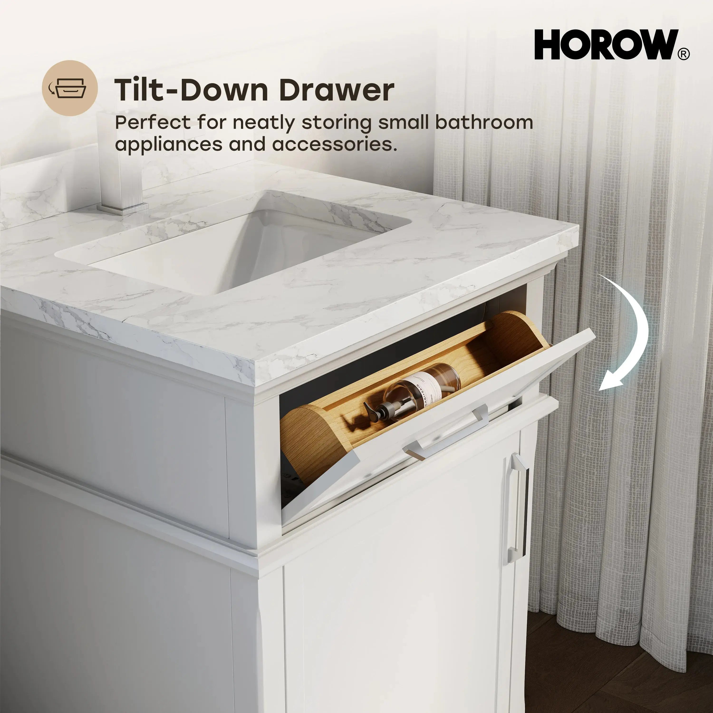 HOROW HR-VNB24 Bathroom Vanity Set with Soft Close Storage System