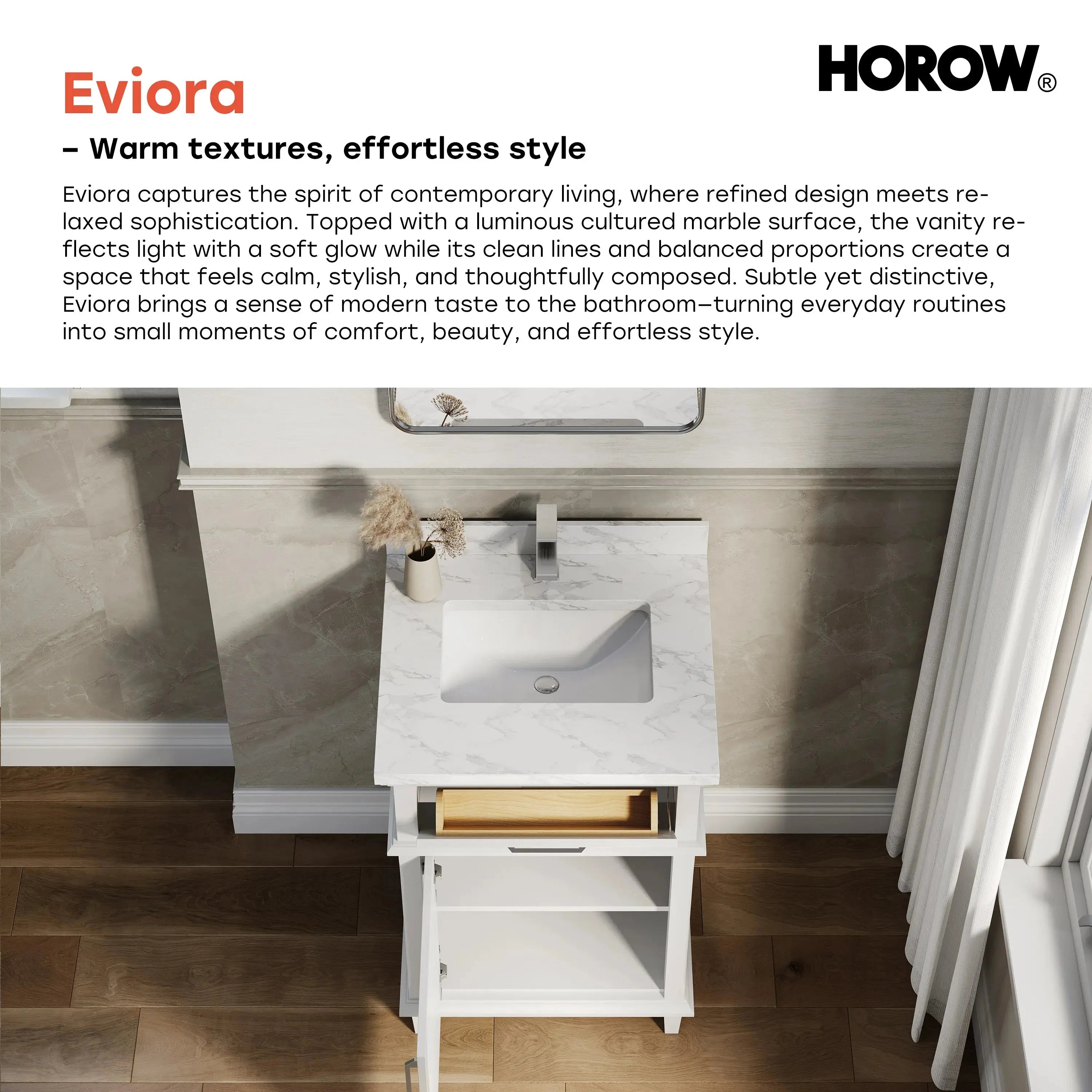 HOROW HR-VNB24 Bathroom Vanity Set with Soft Close Storage System