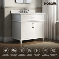 HOROW HR-VNB36 36" Bathroom Vanity Set with Cultured Marble Countertop