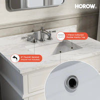 HOROW HR-VNB36 36" Bathroom Vanity Set with Cultured Marble Countertop