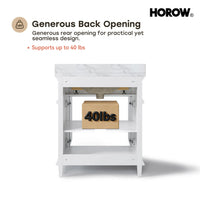 HOROW HR-VNB30  30" Bathroom Vanity Set with Tilt-Down Drawer & Marble Top