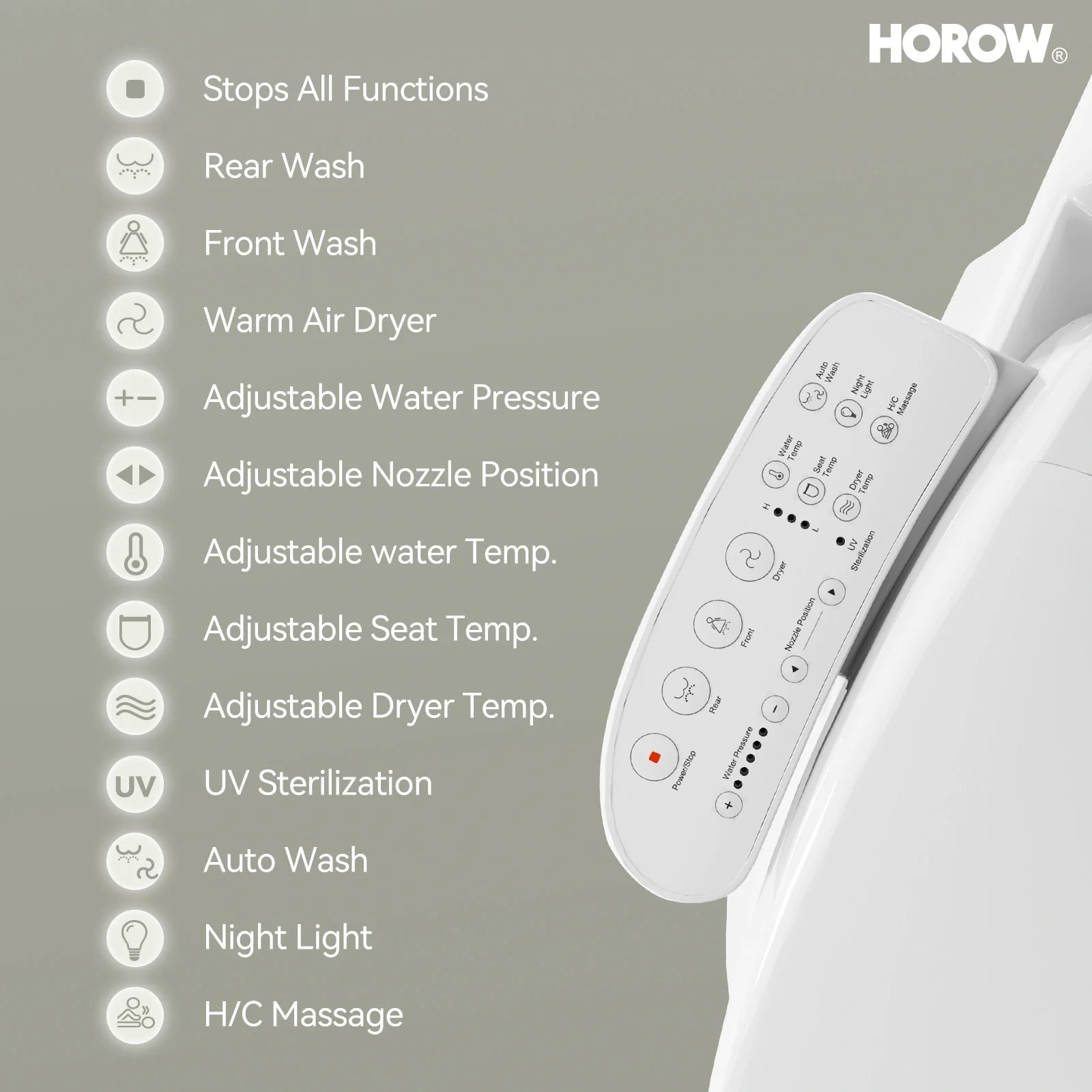 Elongated Toilet Seat with Bidet and Heated Model B0403
