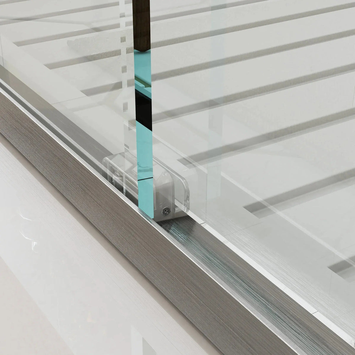 HOROW Bathroom Sliding Glass Door 60 Inch Brushed Nickel Frameless Shower Door Model BE6076-BN HOROW