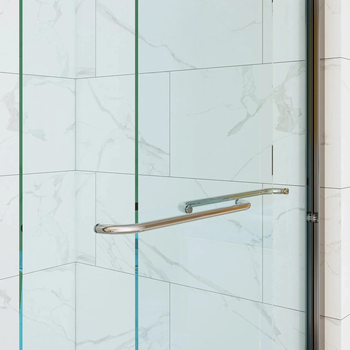 HOROW 60 Inch Glass Shower Door Sliding Chrome Shower Door Model BE6076-CH HOROW