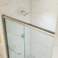 HOROW 60 Inch Glass Shower Door Sliding Chrome Shower Door Model BE6076-CH