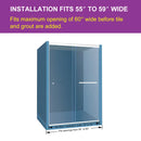Frameless Sliding Shower Door 59 Inch Matte Black Shower Door Model BE5956-MB