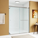 HOROW Bathroom Sliding Glass Door 59 Inch Brushed Nickel Frameless Shower Door Model BE5972-BN