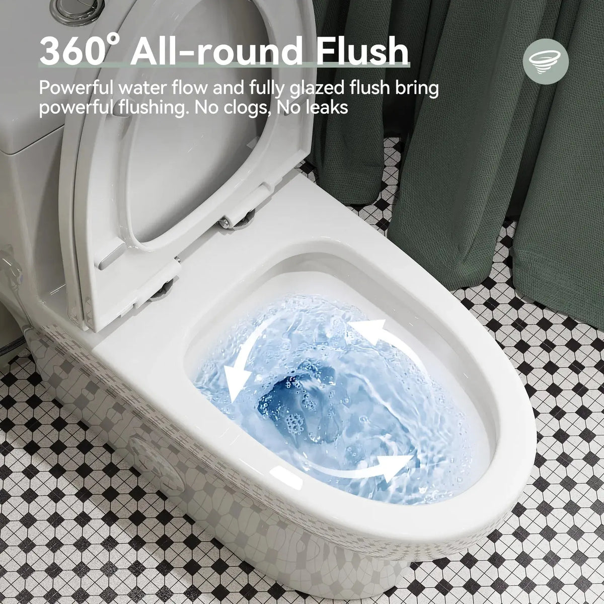 HOROW Dual Flush Toilet 12 Inch Rough In Toilet Model 76D HOROW