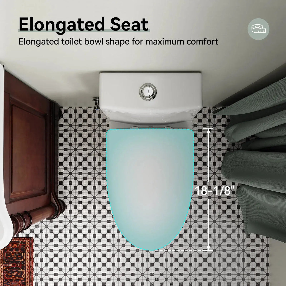 HOROW Dual Flush Toilet 12 Inch Rough In Toilet Model 76D HOROW