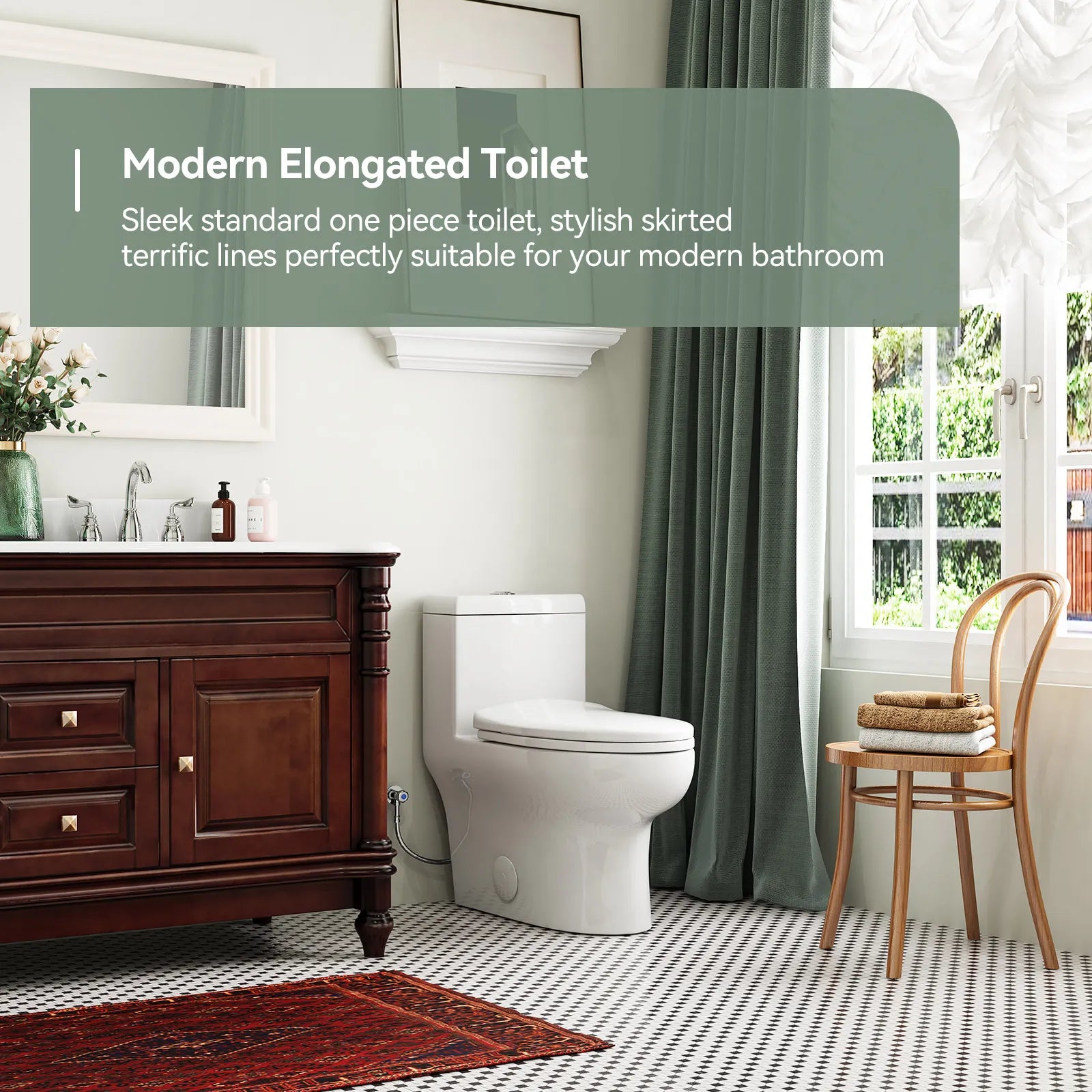 HOROW Dual Flush Toilet 12 Inch Rough In Toilet Model 76D
