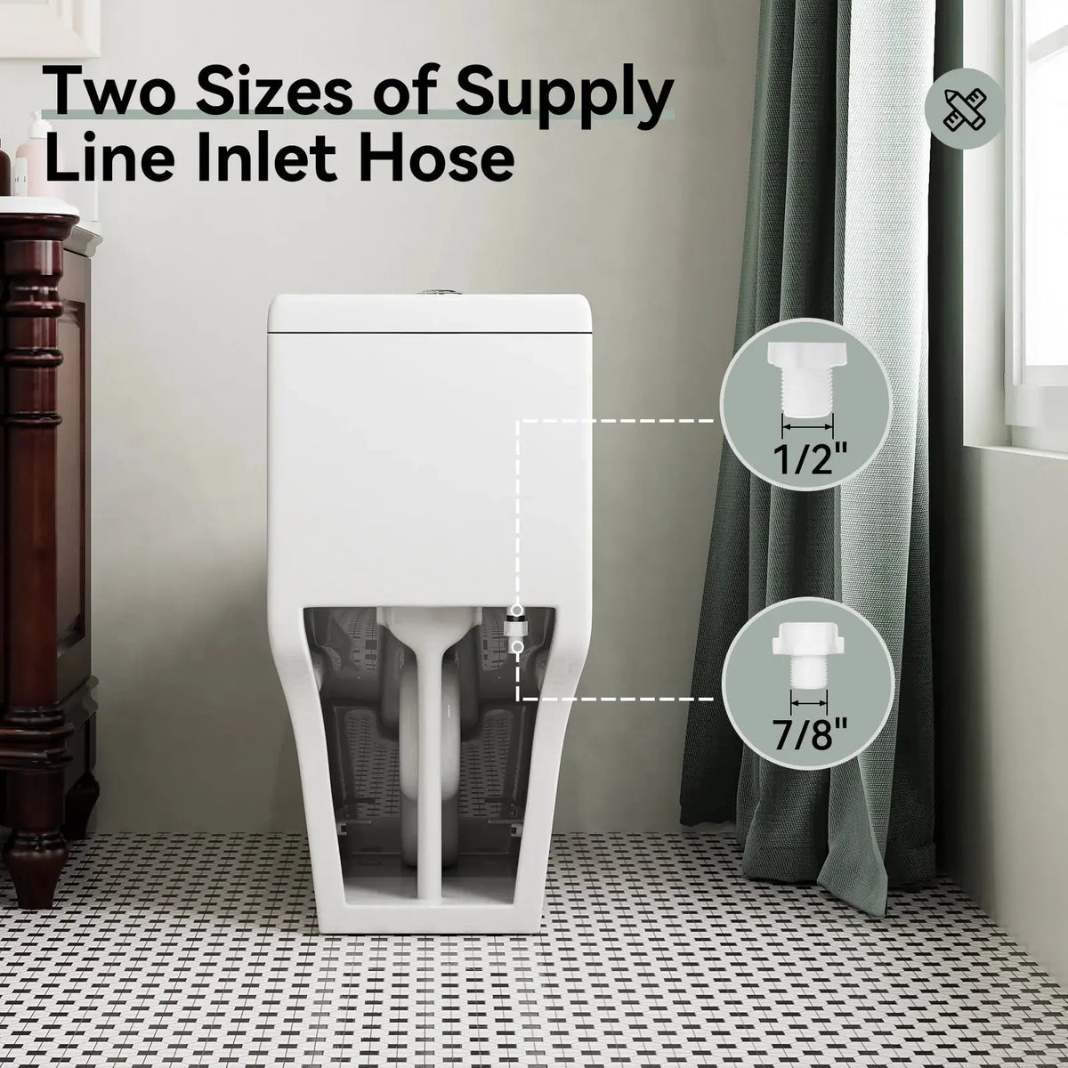 HOROW Dual Flush Toilet 12 Inch Rough In Toilet Model 76D HOROW