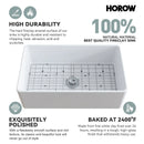 HOROW White Undermount Kitchen Sink 33 Inch Sink Model S3320W