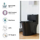 HOROW 10 Inch Rough In Toilet Black One Piece Toilet Model T0338B-10