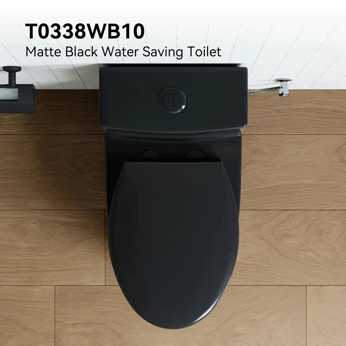 HOROW 10 Inch Rough In Toilet Black One Piece Toilet Model T0338B-10 HOROW