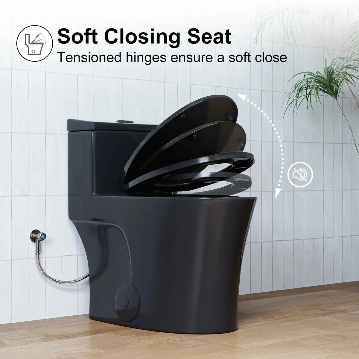 HOROW 10 Inch Rough In Toilet Black One Piece Toilet Model T0338B-10 HOROW