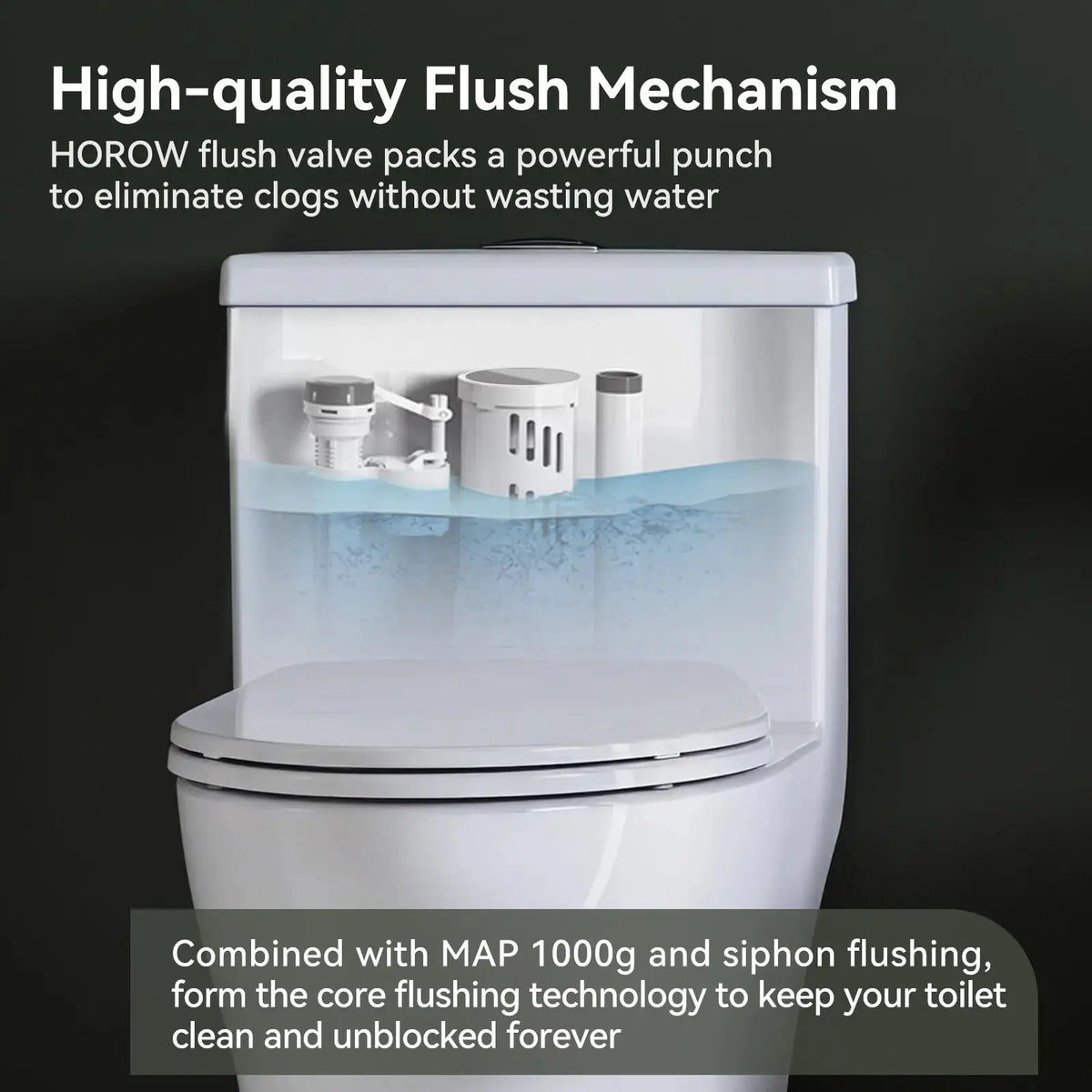 HOROW One Piece Toilet ADA Toilet Height 17.3 Inch Model T0350W HOROW