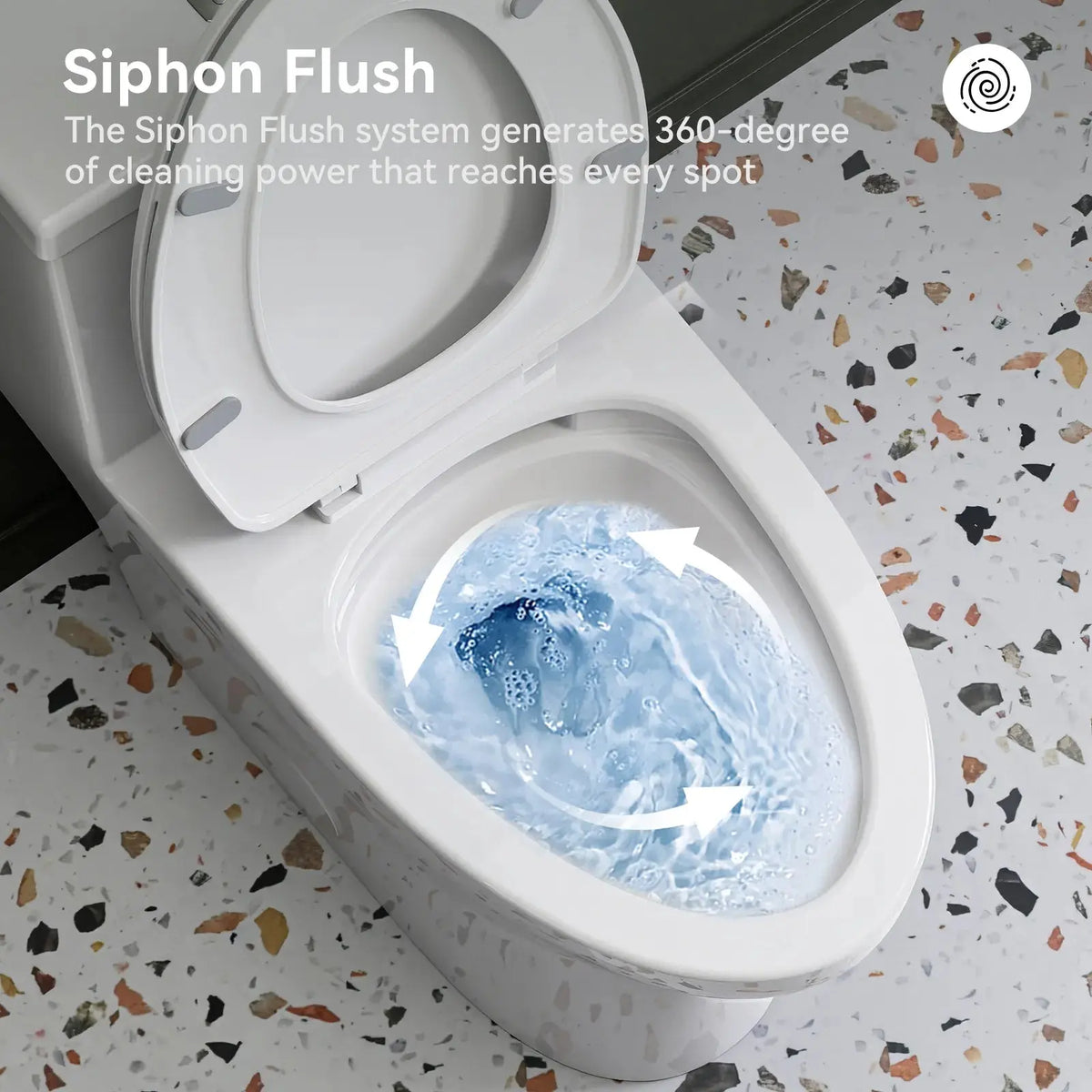 HOROW One Piece Toilet ADA Toilet Height 17.3 Inch Model T0350W HOROW
