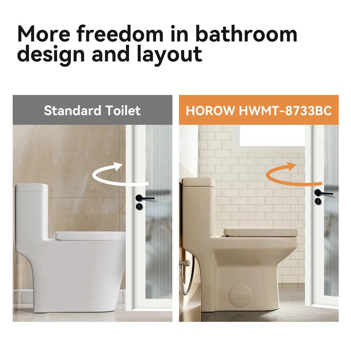 HOROW One Piece Toilet Biscuit Color Toilet With Dual Flush Model 8733BC HOROW