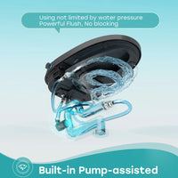 Black Smart Toilet with Bidet Seat For 12 Inch Rough In Model T36